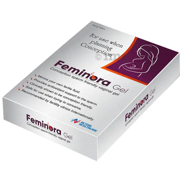Box of Feminora Gel for conception on a white background