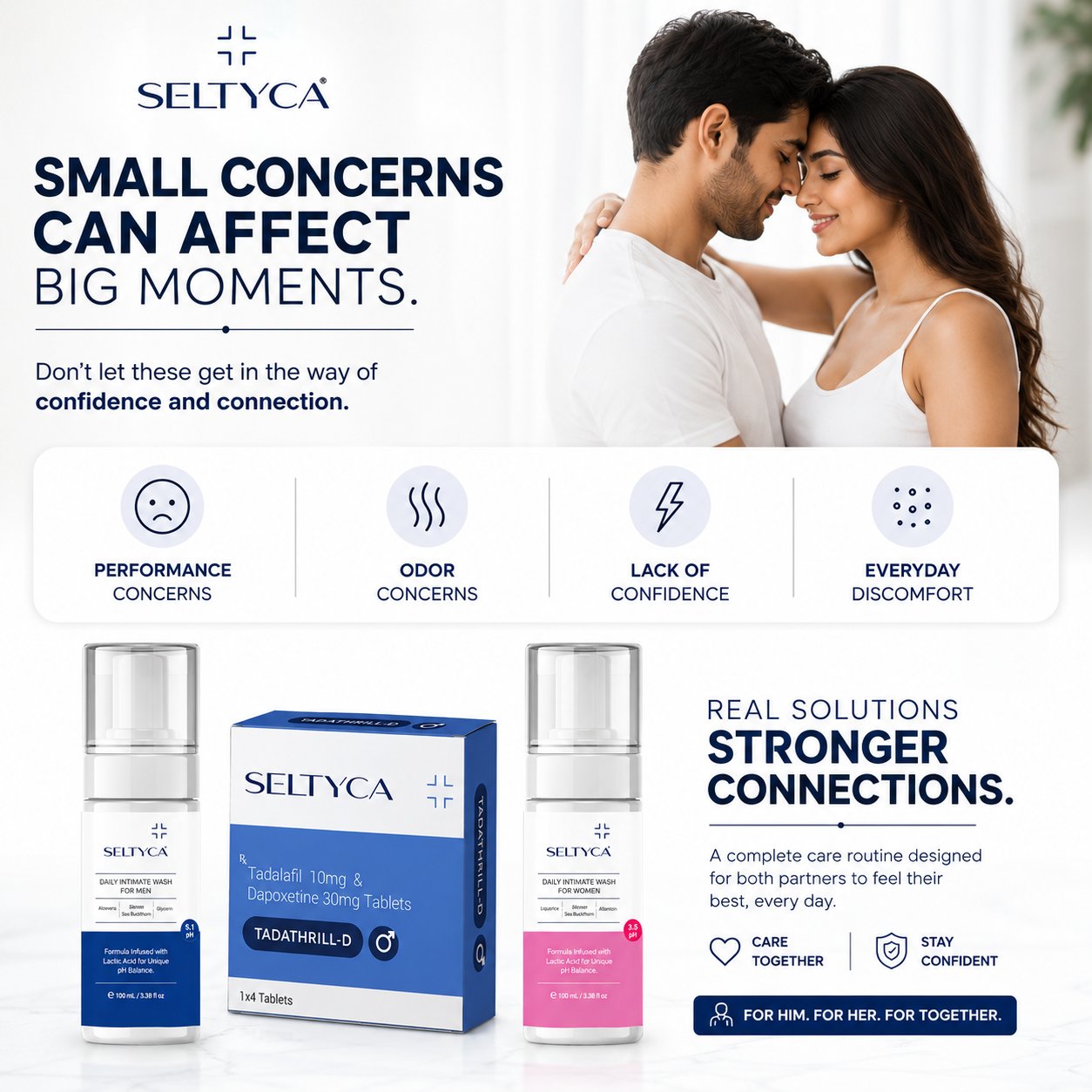 Seltyca Couple Intimate Care Trio | Performance | Freshness | Intimate Wellness
