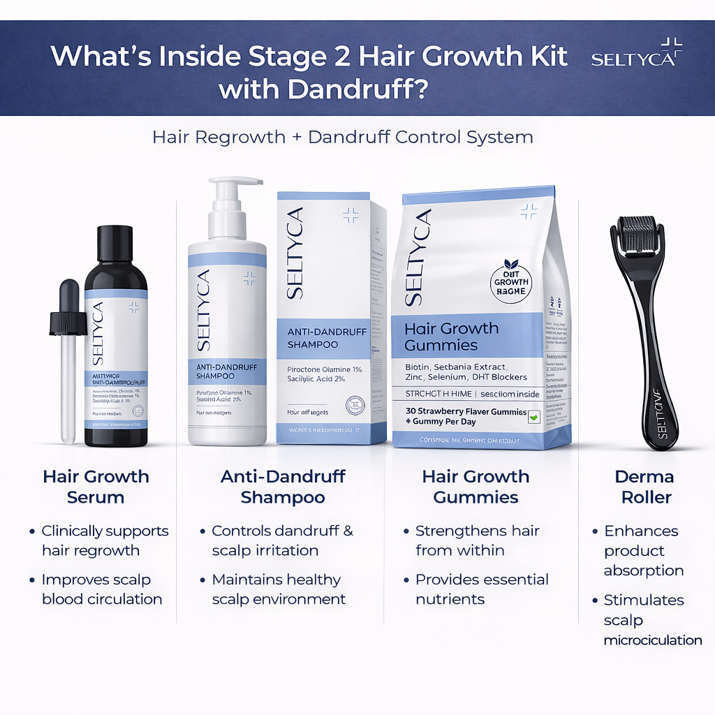 Hair Fall Kit Stage 2 Hair Fall Kit (With Dandruff) – Seltyca