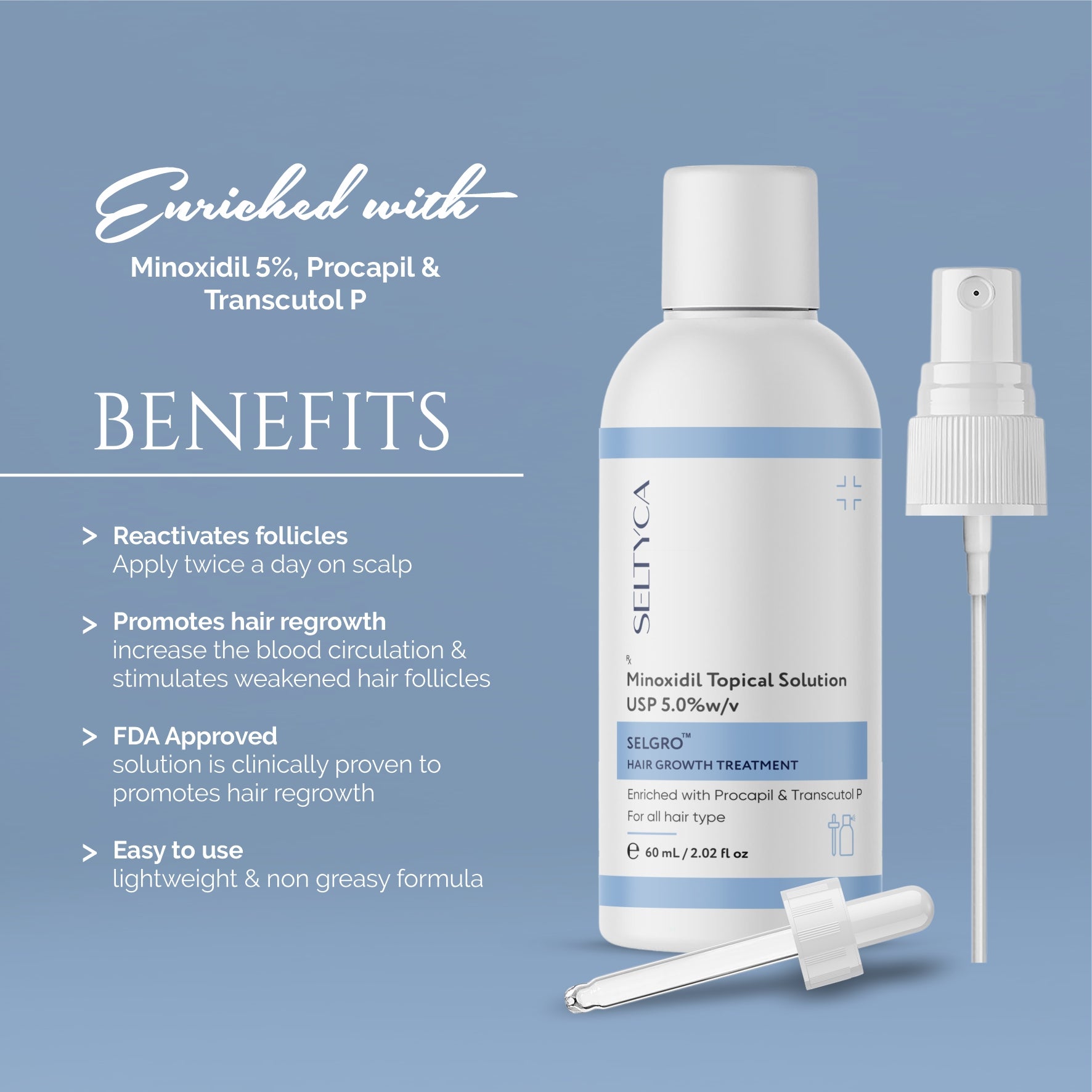Selgro 5% Minoxidil Hair Growth Solution