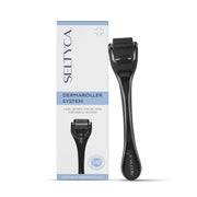 Seltyca dermaroller system with packaging on a white background
