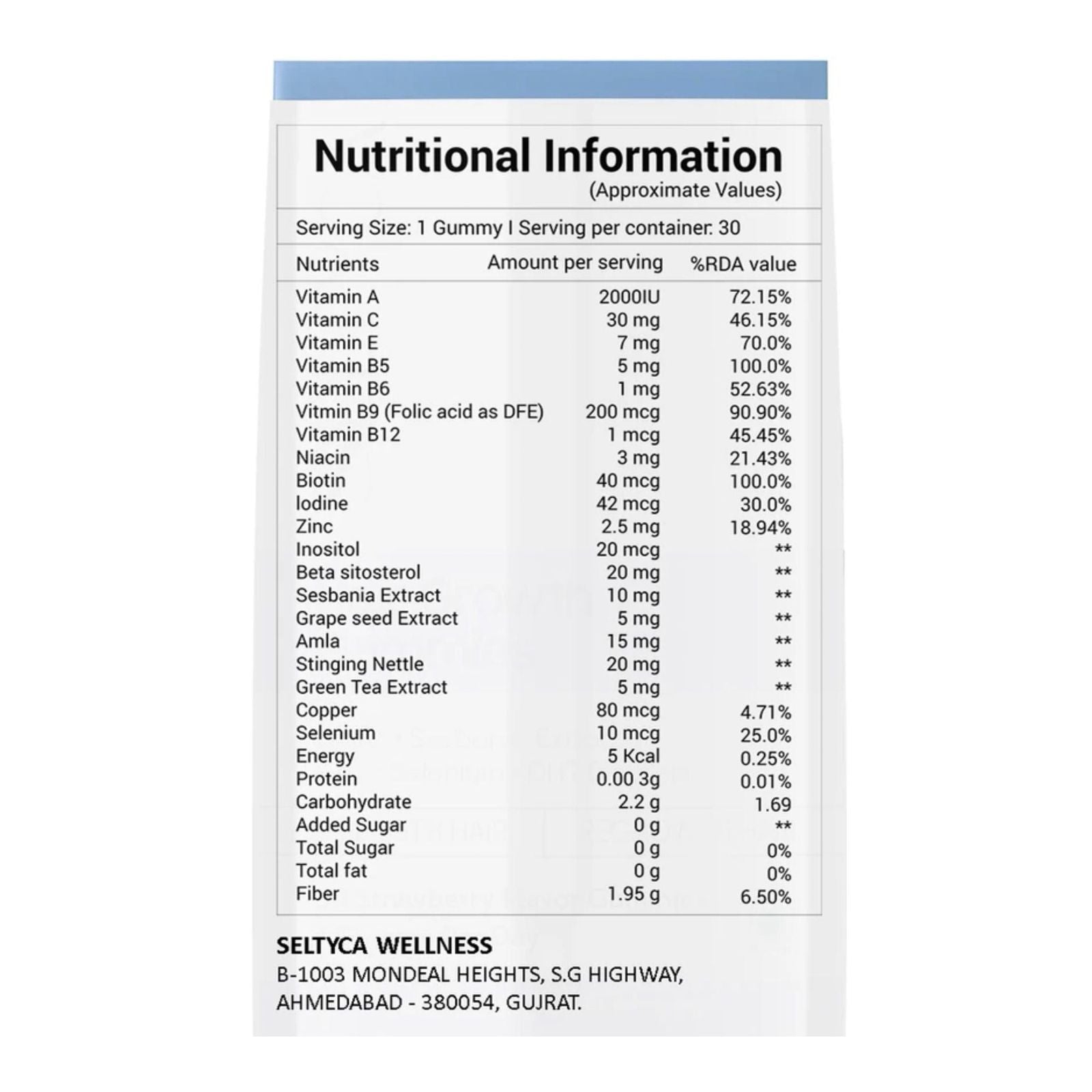 Seltyca Biotin Hair Growth Gummies