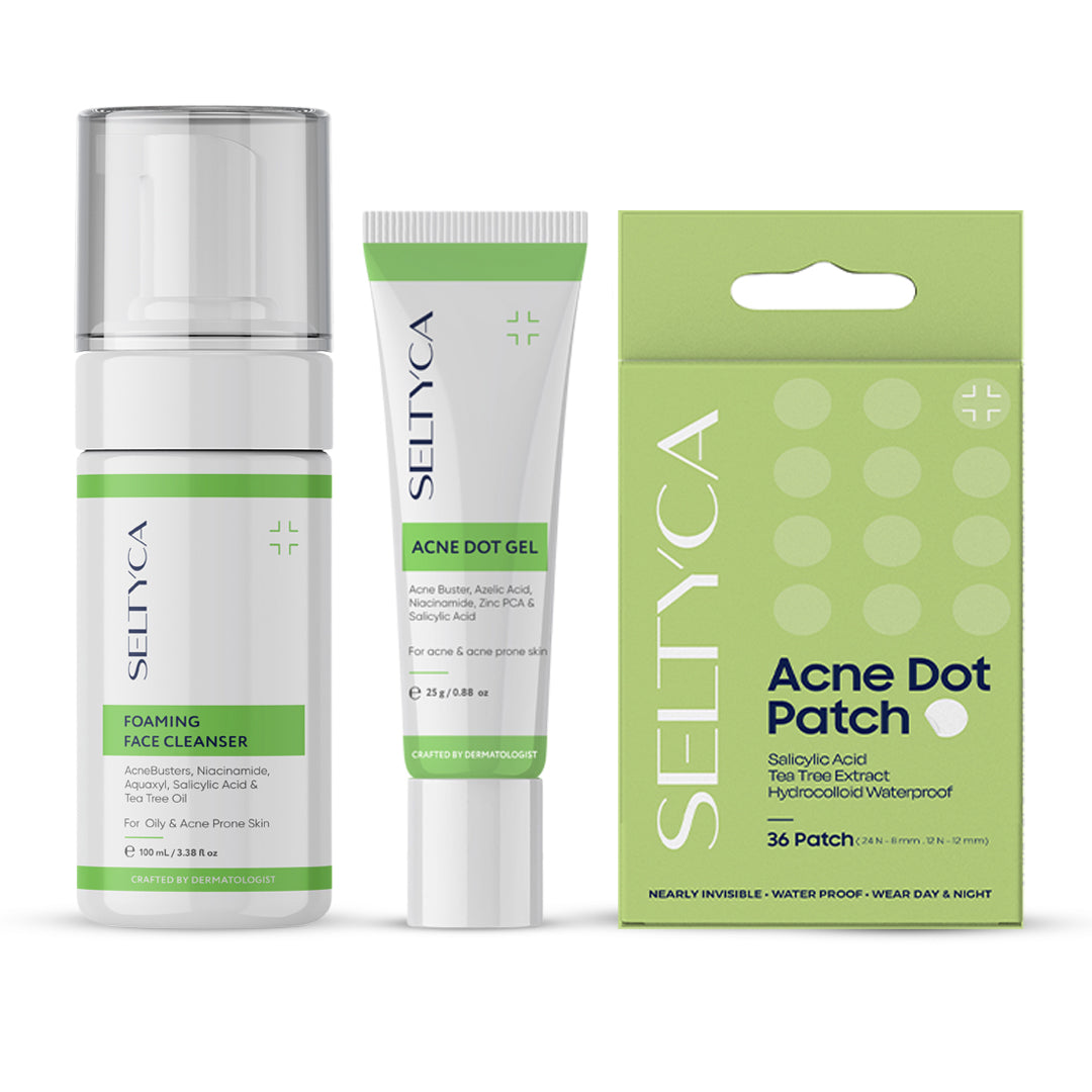 Seltyca Acne Face Cleanser, Acne Dot Gel, Acne Dot Patch