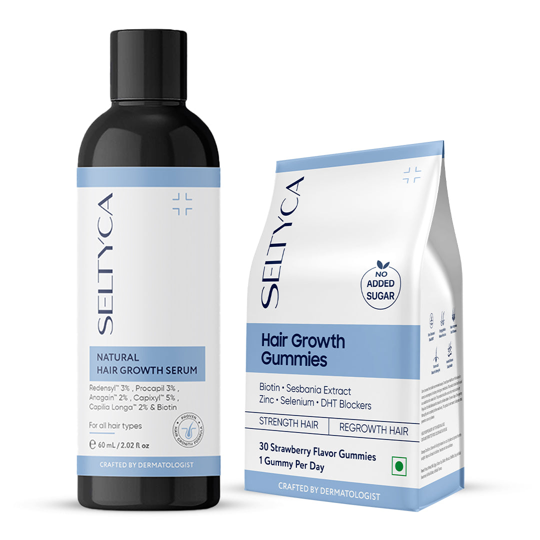 Seltyca Hair Growth Serum & Hair Growth Gummies