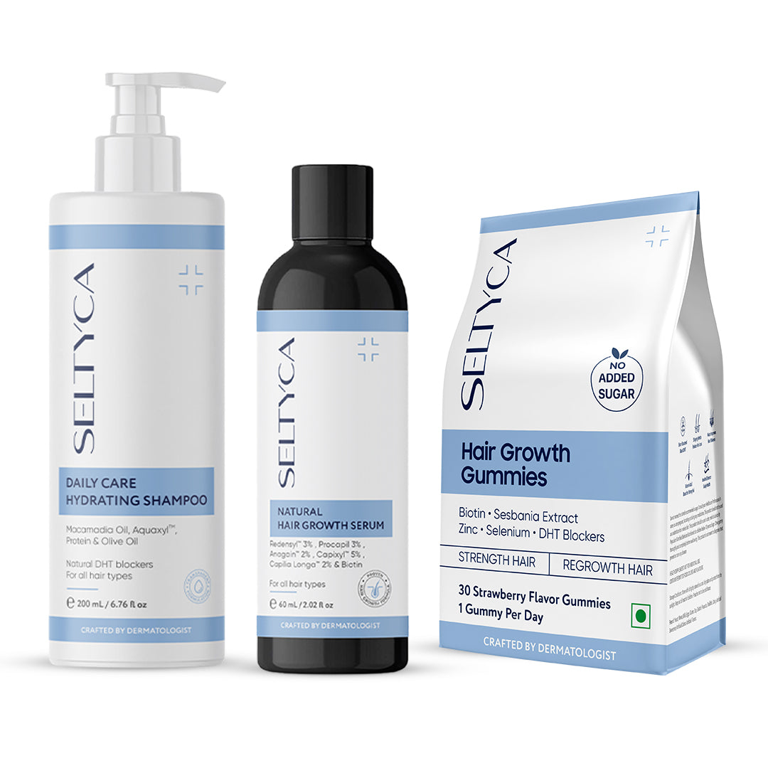 Seltyca Hydrating Shampoo, Hair Growth Serum & Hair Growth Gummies